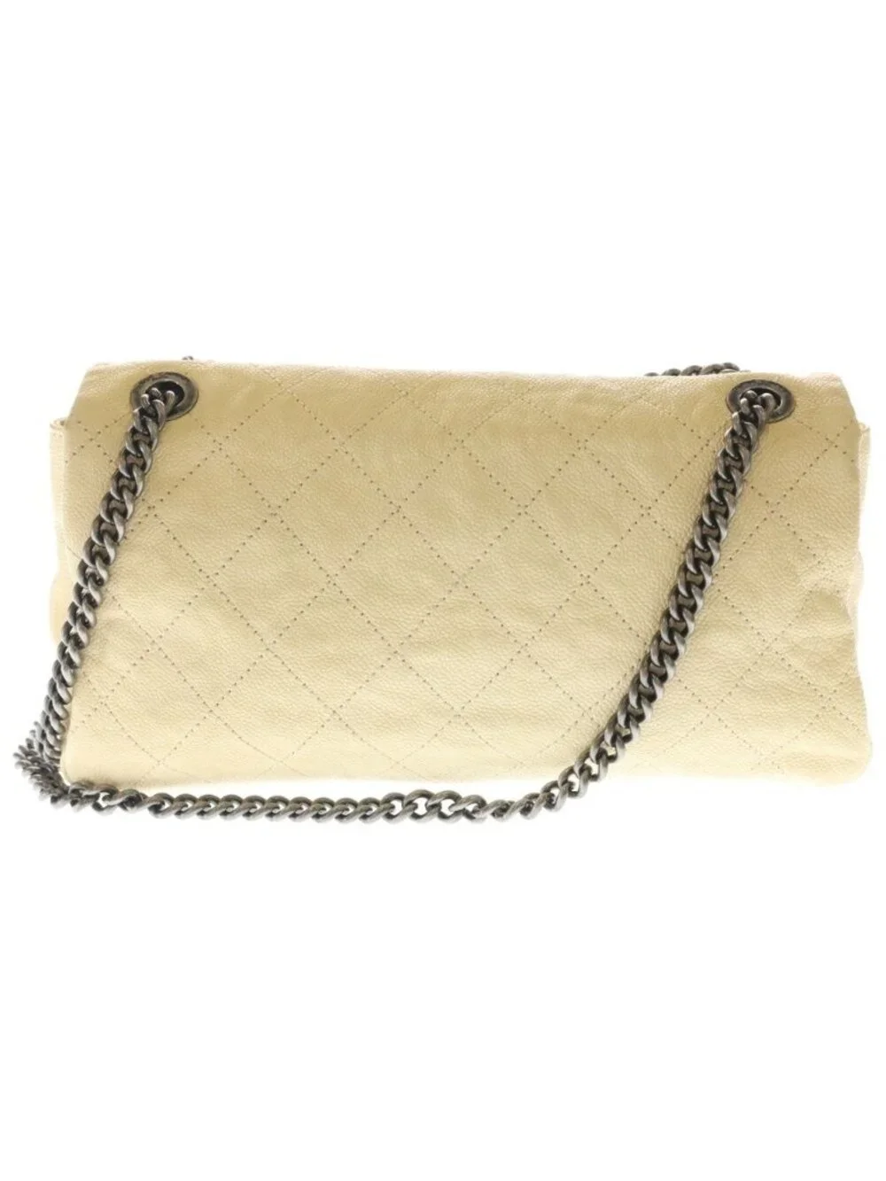 Chanel Quilted in the Mix Chain Shoulder Bag Beige Caviar Leather